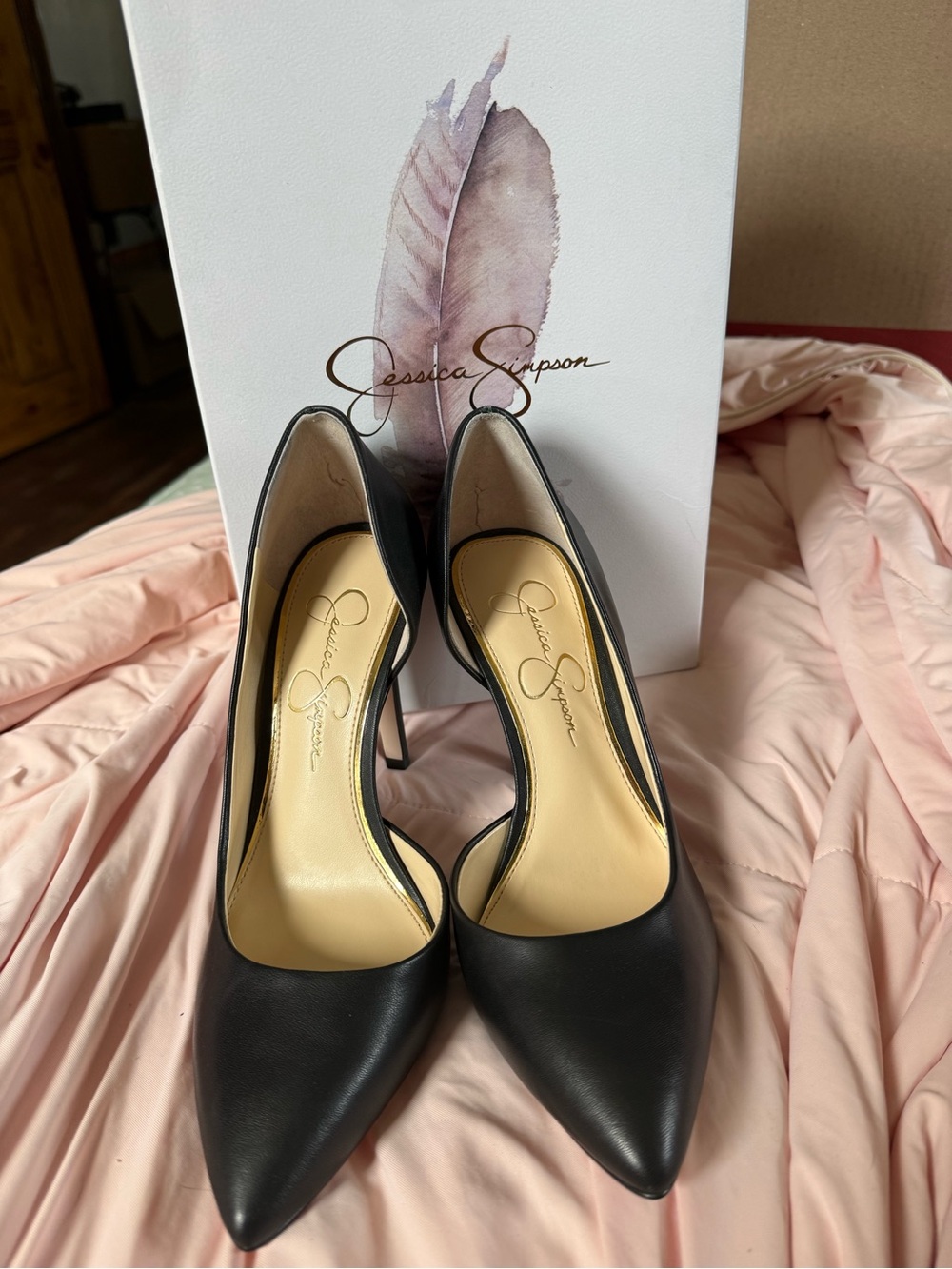 Jessica Simpson Black Pointed Toe Pump Heels